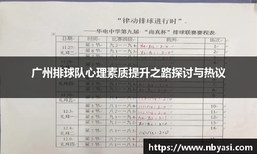 广州排球队心理素质提升之路探讨与热议